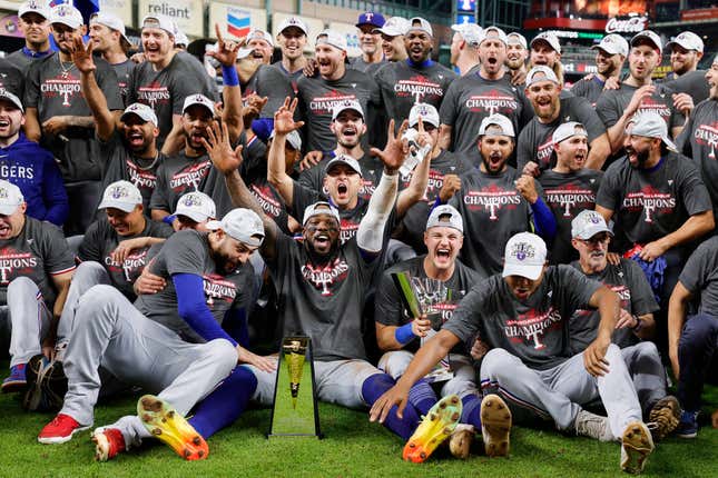 Texas celebrates the franchise’s first-ever World Series title