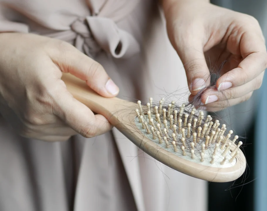 hair on brush